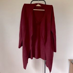 Wine Colored Jcrew 365 Cardigan